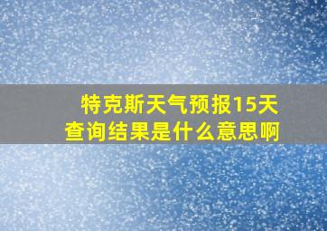 特克斯天气预报15天查询结果是什么意思啊