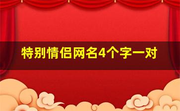 特别情侣网名4个字一对