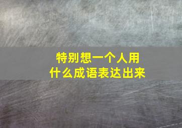 特别想一个人用什么成语表达出来