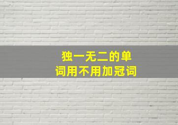 独一无二的单词用不用加冠词