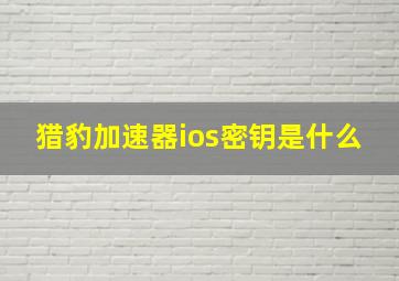 猎豹加速器ios密钥是什么