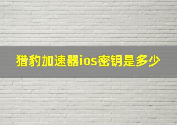 猎豹加速器ios密钥是多少