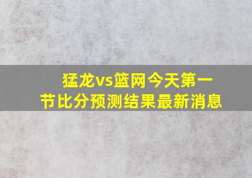 猛龙vs篮网今天第一节比分预测结果最新消息