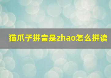 猫爪子拼音是zhao怎么拼读