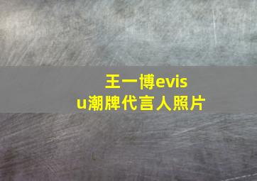 王一博evisu潮牌代言人照片