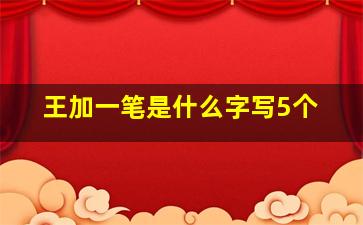 王加一笔是什么字写5个