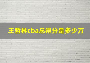 王哲林cba总得分是多少万