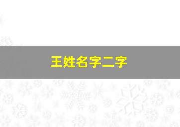 王姓名字二字