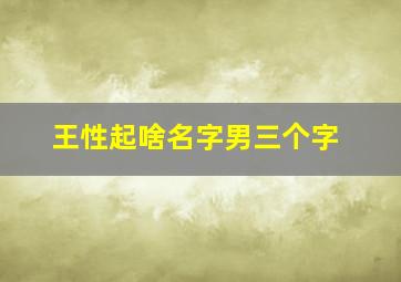 王性起啥名字男三个字