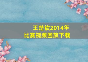 王楚钦2014年比赛视频回放下载