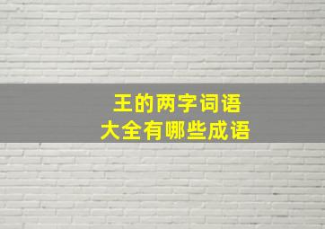 王的两字词语大全有哪些成语