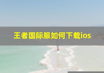 王者国际服如何下载ios