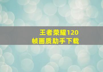 王者荣耀120帧画质助手下载