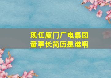 现任厦门广电集团董事长简历是谁啊