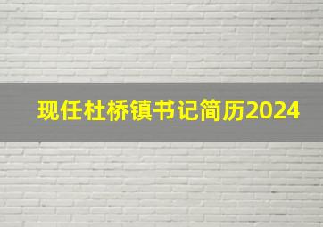 现任杜桥镇书记简历2024