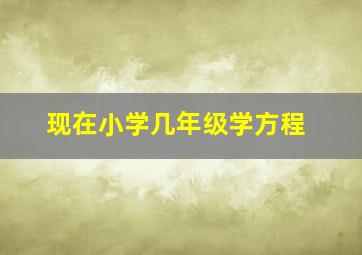 现在小学几年级学方程