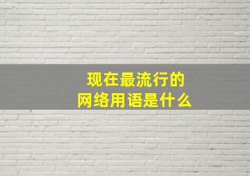 现在最流行的网络用语是什么