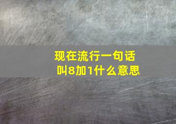 现在流行一句话叫8加1什么意思