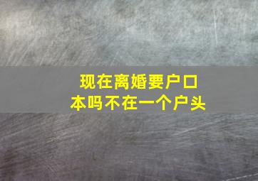 现在离婚要户口本吗不在一个户头