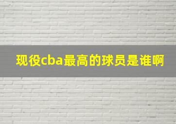 现役cba最高的球员是谁啊