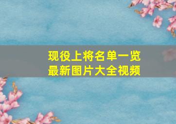 现役上将名单一览最新图片大全视频