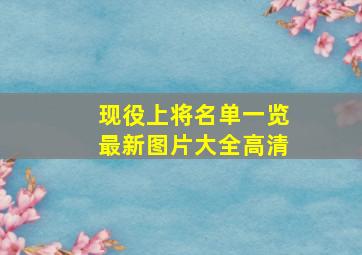 现役上将名单一览最新图片大全高清