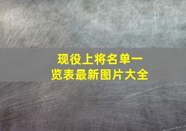 现役上将名单一览表最新图片大全