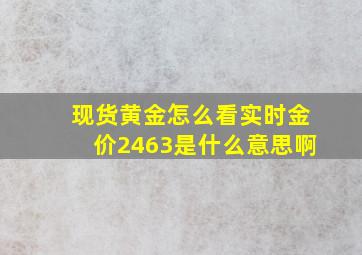 现货黄金怎么看实时金价2463是什么意思啊