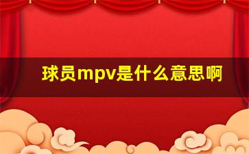 球员mpv是什么意思啊