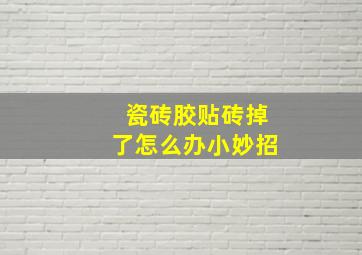 瓷砖胶贴砖掉了怎么办小妙招