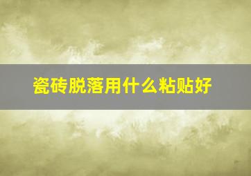 瓷砖脱落用什么粘贴好