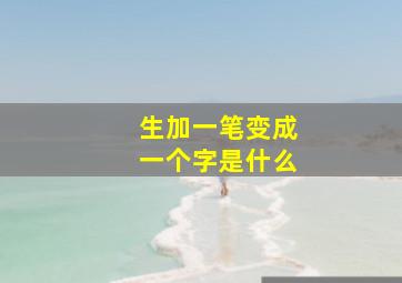 生加一笔变成一个字是什么