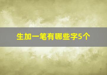 生加一笔有哪些字5个