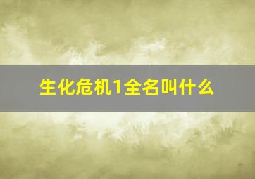 生化危机1全名叫什么