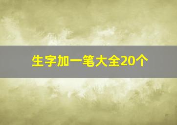 生字加一笔大全20个