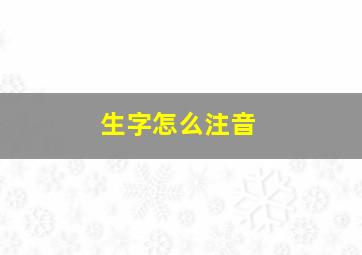 生字怎么注音