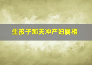 生孩子那天冲产妇属相