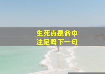 生死真是命中注定吗下一句