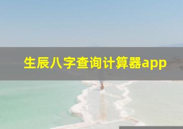 生辰八字查询计算器app