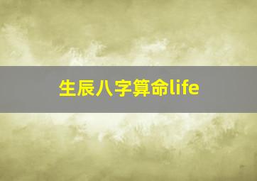 生辰八字算命life