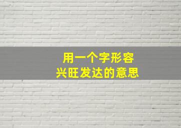 用一个字形容兴旺发达的意思