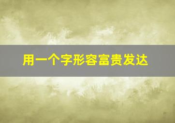 用一个字形容富贵发达