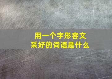 用一个字形容文采好的词语是什么