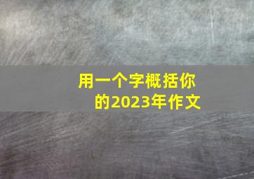 用一个字概括你的2023年作文