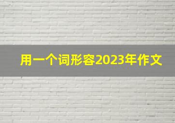 用一个词形容2023年作文