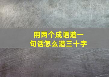 用两个成语造一句话怎么造三十字