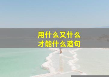 用什么又什么才能什么造句