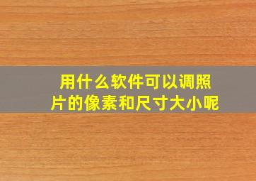 用什么软件可以调照片的像素和尺寸大小呢