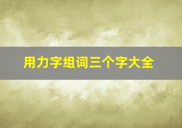 用力字组词三个字大全