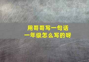 用哥哥写一句话一年级怎么写的呀